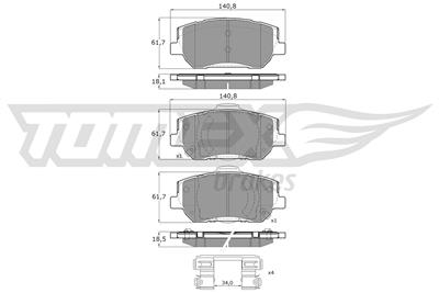 TOMEX Brakes TX 60-45 Číslo výrobce: 26369. EAN: 5901646609457.