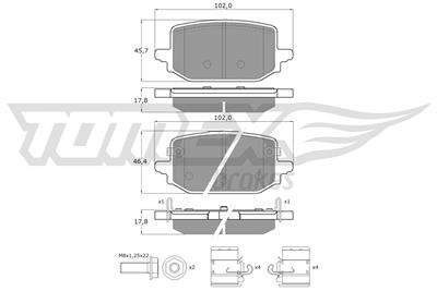 TOMEX Brakes TX 60-73 Číslo výrobce: 26589.