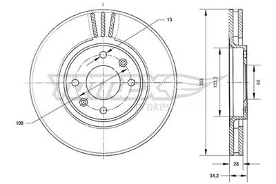 TOMEX Brakes TX 70-24 Číslo výrobce: 70-24. EAN: 5901646647312.