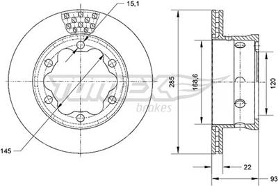 TOMEX Brakes TX 70-25 Číslo výrobce: 70-25. EAN: 5901646647329.