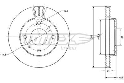 TOMEX Brakes TX 70-74 Číslo výrobce: 70-74. EAN: 5901646647817.