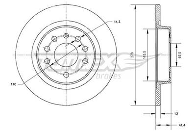 TOMEX Brakes TX 70-81 Číslo výrobce: 70-81. EAN: 5901646647886.