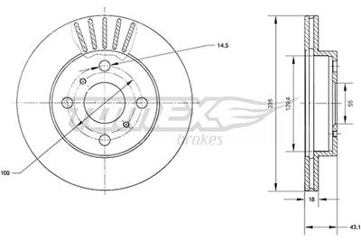 TOMEX Brakes TX 70-97 Číslo výrobce: 70-97. EAN: 5901646648043.