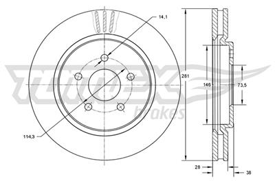 TOMEX Brakes TX 72-16 Číslo výrobce: 72-16. EAN: 5901646649231.