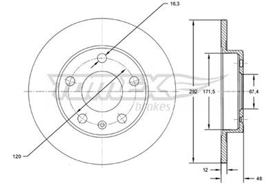TOMEX Brakes TX 72-70 EAN: 5901646601307.