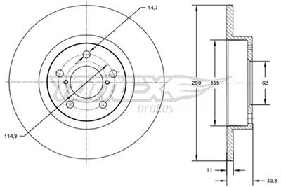 TOMEX Brakes TX 72-86 EAN: 5901646601468.
