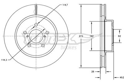 TOMEX Brakes TX 73-12 EAN: 5901646601727.