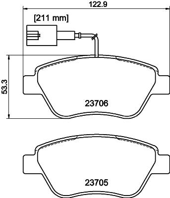 HELLA PAGID 8DB 355 016-071 Číslo výrobce: T2097. EAN: 4082300360387.