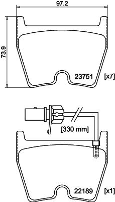 HELLA PAGID 8DB 355 023-081 Číslo výrobce: T2394. EAN: 4082300597974.