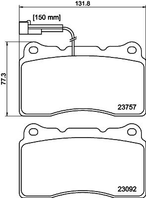 HELLA PAGID 8DB 355 014-731 Číslo výrobce: T1883. EAN: 4082300359046.