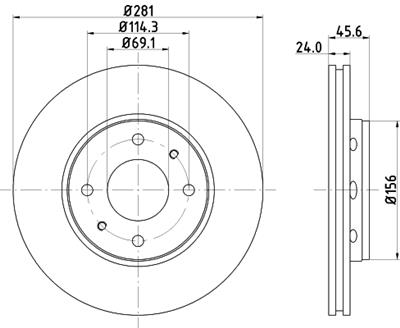 HELLA PAGID 8DD 355 107-031 Číslo výrobce: 50281PRO. EAN: 4082300371697.