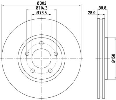 HELLA PAGID 8DD 355 127-671 Číslo výrobce: 50331PRO_HC. EAN: 4082300659467.