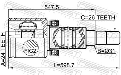 FEBEST 2711-V70RH EAN: 4056111118659.