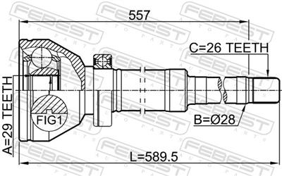 FEBEST 2711-XC90WDRH EAN: 4056111124230.