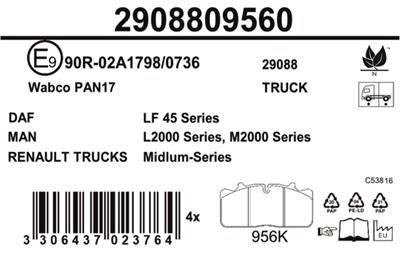 JURID 2908809560 Číslo výrobce: 29088. EAN: 3306437023764.