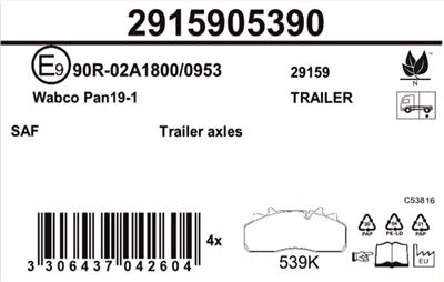 JURID 2915905390 Číslo výrobce: 29159. EAN: 3306437042604.