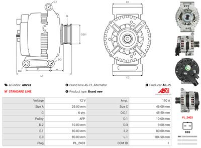 AS-PL A0293 EAN: 5901259462173.