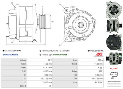 AS-PL A0607PR EAN: 5902129072577.