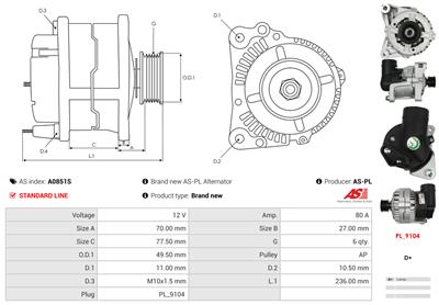AS-PL A0851S EAN: 5902129165613.