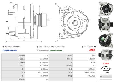 AS-PL A3139PR EAN: 5902129087687.