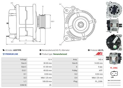 AS-PL A3377PR EAN: 5902129080121.