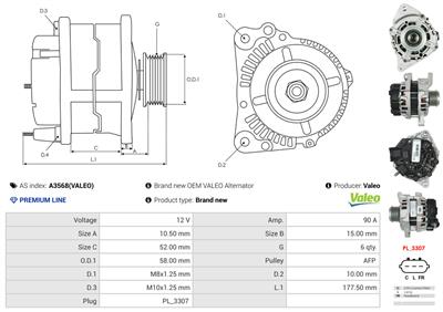 AS-PL A3568(VALEO) EAN: 5902129143208.