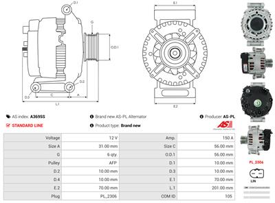 AS-PL A3695S EAN: 5902129207306.