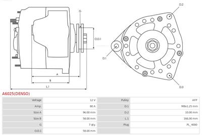 AS-PL A6025(DENSO) EAN: 5901259406450.