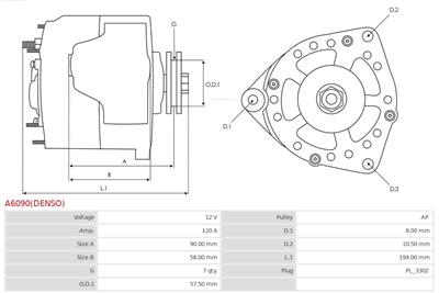 AS-PL A6090(DENSO) EAN: 5901259453812.