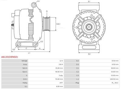 AS-PL A6133(DENSO) EAN: 5902129076896.