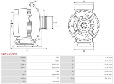 AS-PL A6166(DENSO) EAN: 5901259478730.