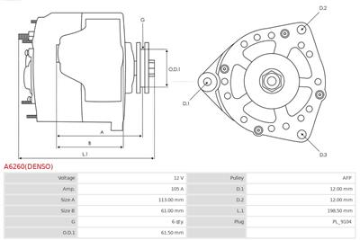 AS-PL A6260(DENSO) EAN: 5902129011088.