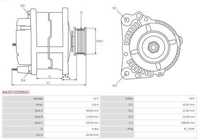 AS-PL A6267(DENSO) EAN: 5902129011163.