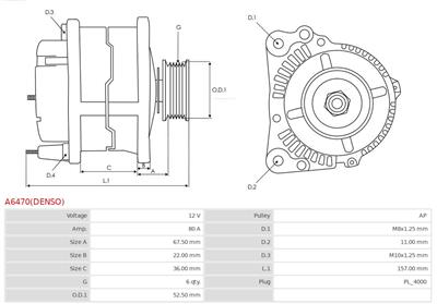 AS-PL A6470(DENSO) EAN: 5902129076551.
