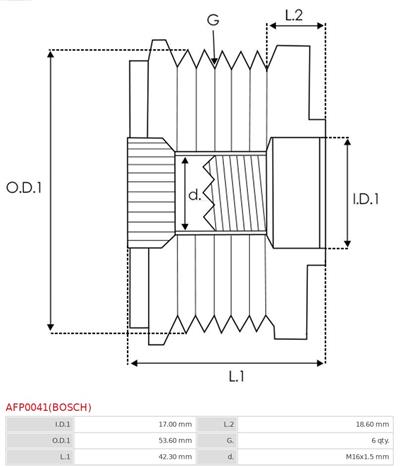 AS-PL AFP0041(BOSCH) EAN: 5901259438239.