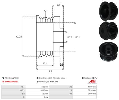 AS-PL AP0003 EAN: 5901259409178.