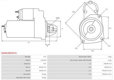 AS-PL S0491(BOSCH) EAN: 5901259496802.