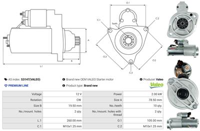 AS-PL S3147(VALEO) EAN: 5902129038979.
