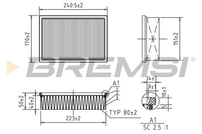 BREMSI FA0599 Číslo výrobce: AA0599. EAN: 8050141075711.