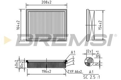 BREMSI FA1250 Číslo výrobce: AA1250. EAN: 8050141078583.