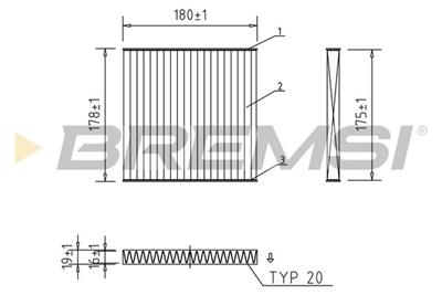 BREMSI FC2519C Číslo výrobce: AB2519C. EAN: 8050141341007.