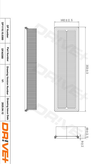 Dr!ve+ DP1110.10.0380 Číslo výrobce: DFA0380. EAN: 5907714171116.