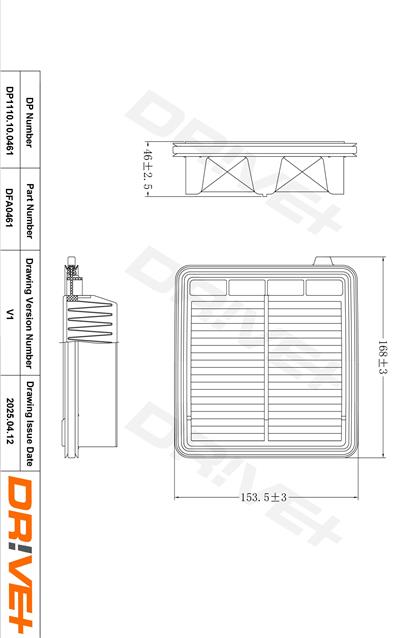 Dr!ve+ DP1110.10.0461 Číslo výrobce: DFA0461. EAN: 5907714171925.
