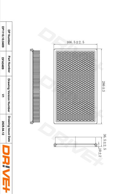 Dr!ve+ DP1110.10.0489 Číslo výrobce: DFA0489. EAN: 5907714172205.
