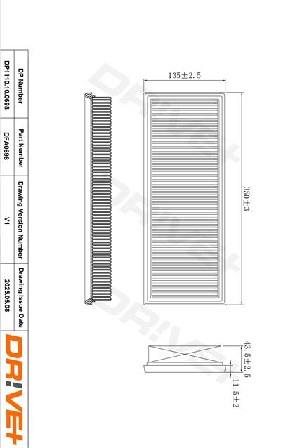 Dr!ve+ DP1110.10.0698 Číslo výrobce: DFA0698. EAN: 5907714174292.