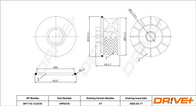 Dr!ve+ DP1110.13.0318 Číslo výrobce: DFF0318. EAN: 5907714199769.