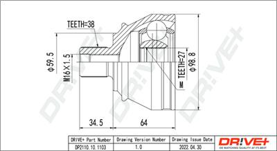 Dr!ve+ DP2110.10.1103 Číslo výrobce: DDC1103. EAN: 5907714180965.