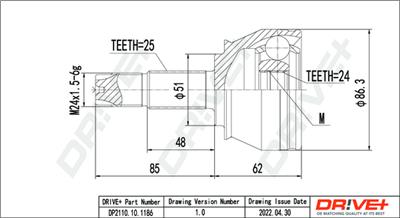 Dr!ve+ DP2110.10.1186 Číslo výrobce: DDC1186. EAN: 5907714181795.