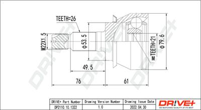 Dr!ve+ DP2110.10.1322 Číslo výrobce: DDC1322. EAN: 5907714183157.