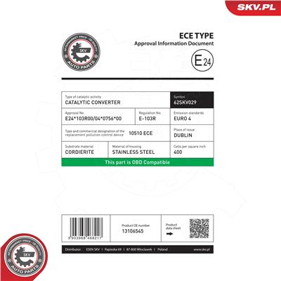 ESEN SKV 62SKV029 EAN: 5903968468217.